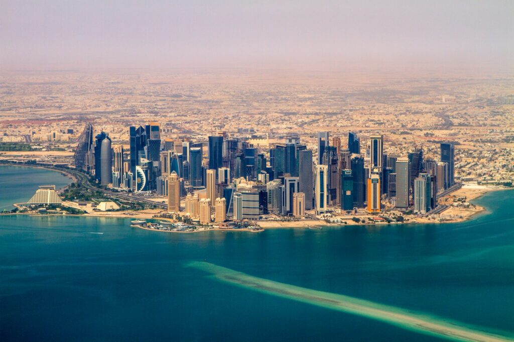 skyline desert downtown doha